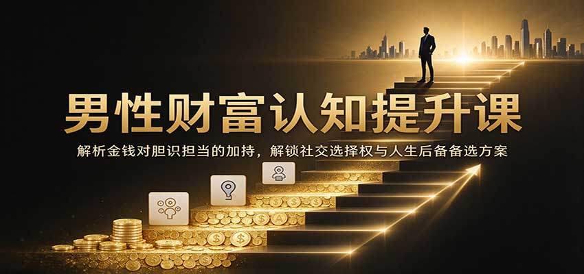 男性财富认知提升课：解析金钱对胆识担当的加持，解锁社交选择权与人生后备备选方案|无忧资源社