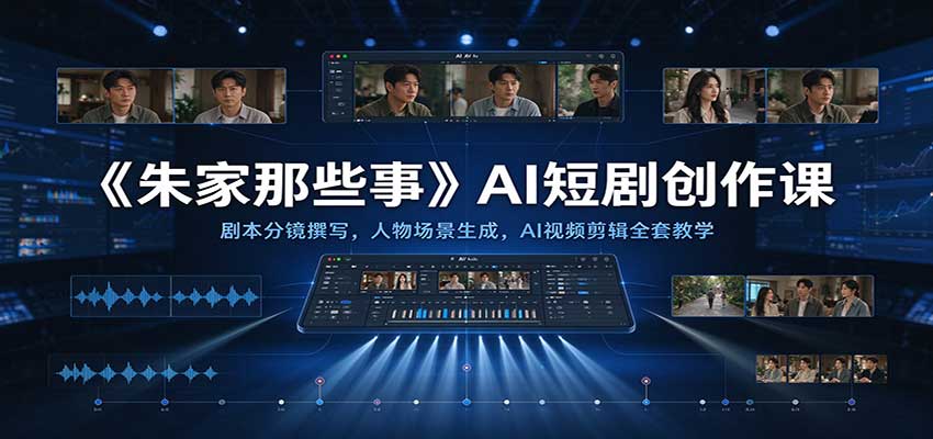《朱家那些事》AI短剧创作课：剧本分镜撰写，人物场景生成，AI视频剪辑全套教学|无忧资源社