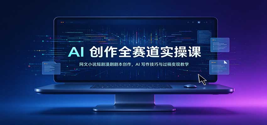 AI创作全赛道实操课：网文小说短剧漫剧剧本创作，AI写作技巧与过稿变现教学|无忧资源社