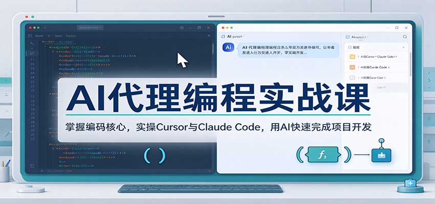 AI代理编程实战课:掌握编码核心,实操Cursor与Claude Code,用AI快速完成项目开发|无忧资源社