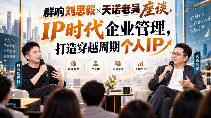 群响刘思毅×天诺老吴座谈，IP时代企业管理，打造穿越周期个人IP|无忧资源社