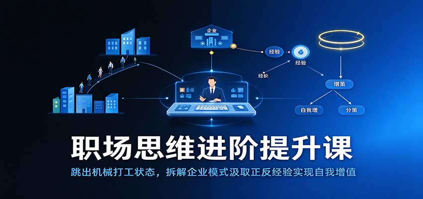 职场思维进阶提升:跳出机械打工状态,拆解企业模式汲取正反经验实现自我增值|无忧资源社