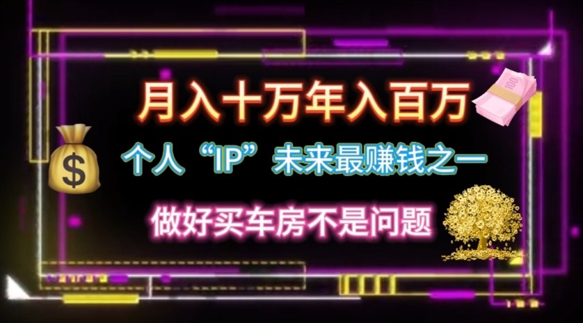 个人“ip”月入10w，年入100w|无忧资源社