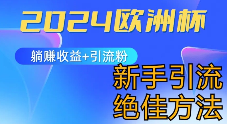 2024欧洲杯风口的玩法及实现收益躺赚+引流粉丝的方法，新手小白绝佳项目|无忧资源社
