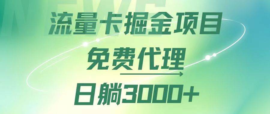 （12321期）流量卡掘金代理，日躺赚3000+，变现暴力，多种推广途径|无忧资源社