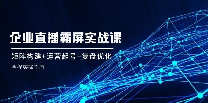 企业直播霸屏实战课：矩阵构建+运营起号+复盘优化，全程实操指南|无忧资源社