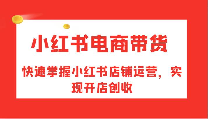 小红书电商带货，快速掌握小红书店铺运营，实现开店创收|无忧资源社