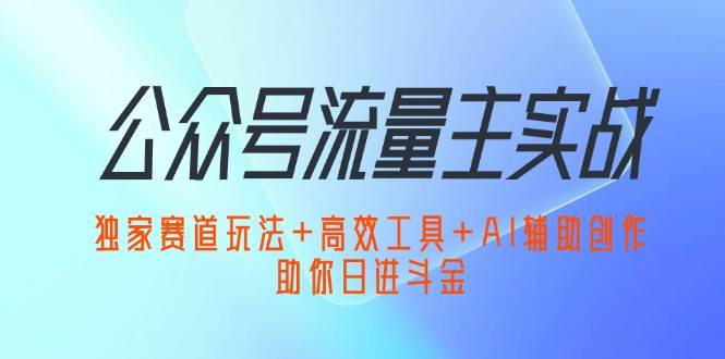 （12458期）公众号流量主实战：独家赛道玩法+高效工具+AI辅助创作，助你日进斗金|无忧资源社