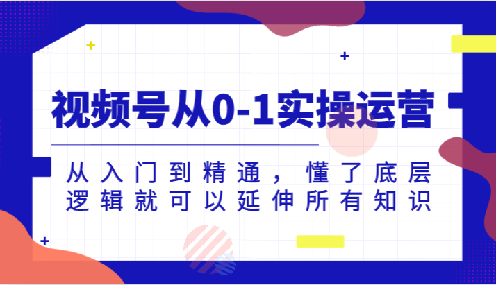 视频号从0-1实操运营，从入门到精通，懂了底层逻辑就可以延伸所有知识（更新2024.7）|无忧资源社