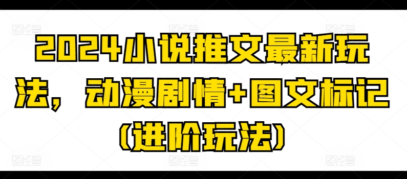 2024小说推文最新玩法，动漫剧情+图文标记|无忧资源社
