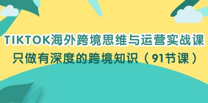（12010期）TIKTOK海外跨境思维与运营实战课，只做有深度的跨境知识（91节课）|无忧资源社