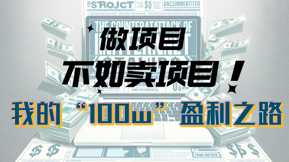 为什么做项目不如卖项目？我的100W+盈利之路|无忧资源社
