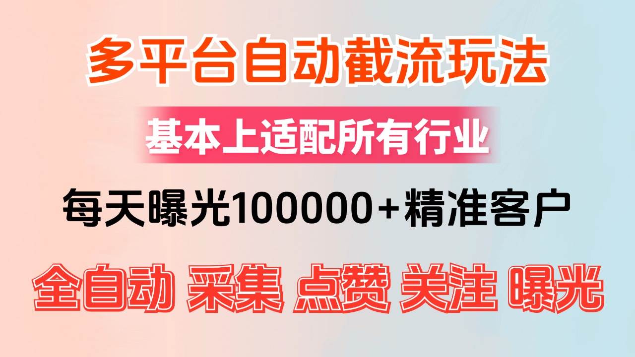 （12709期）小红书抖音视频号最新截流获客系统，全自动引流精准客户【日曝光10000+…|无忧资源社