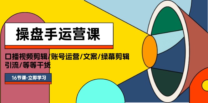（11803期）操盘手运营课程：口播视频剪辑/账号运营/文案/绿幕剪辑/引流/干货/16节|无忧资源社