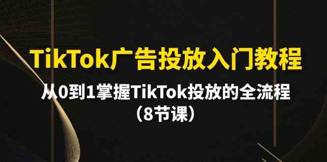 TikTok广告投放入门教程，从0到1掌握TikTok投放的全流程_无忧资源社|无忧资源社