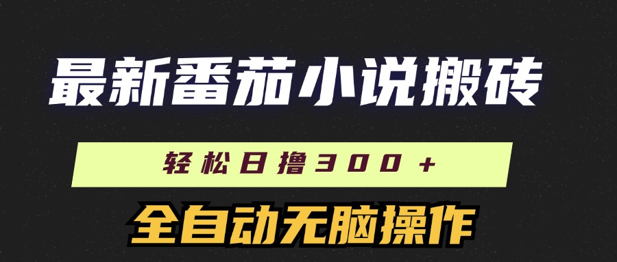 （11904期）最新番茄小说搬砖，日撸300＋！全自动操作，可矩阵放大|无忧资源社