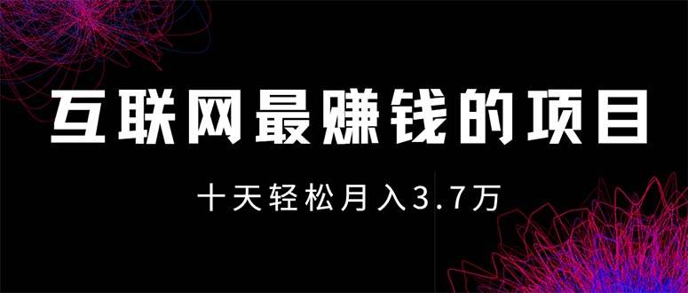 （12396期）互联网最赚钱的项目没有之一，轻松月入7万+，团队最新项目|无忧资源社