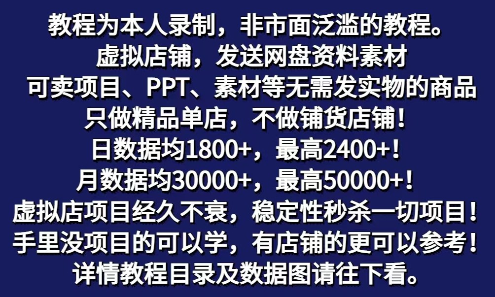 拼多多虚拟电商训练营月入40000+你也行，暴利稳定长久，副业首选_无忧资源社
