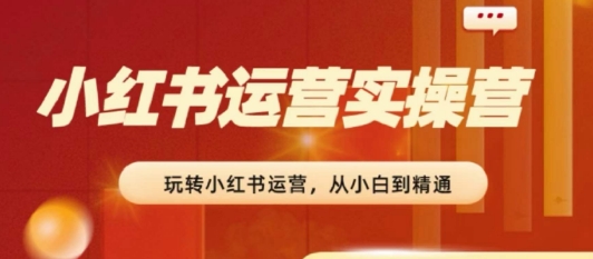 2024小红书运营实操营，​从入门到精通，完成从0~1~100|无忧资源社