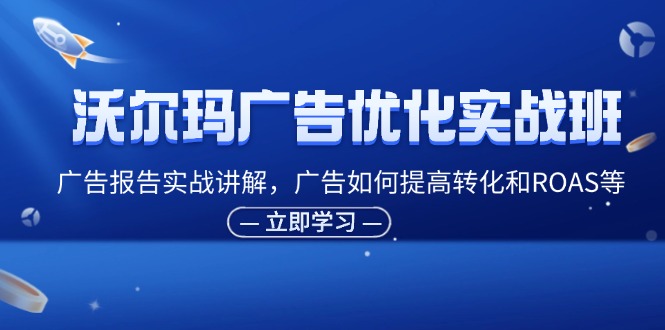 沃尔玛广告优化实战班，广告报告实战讲解，广告如何提高转化和ROAS等|无忧资源社
