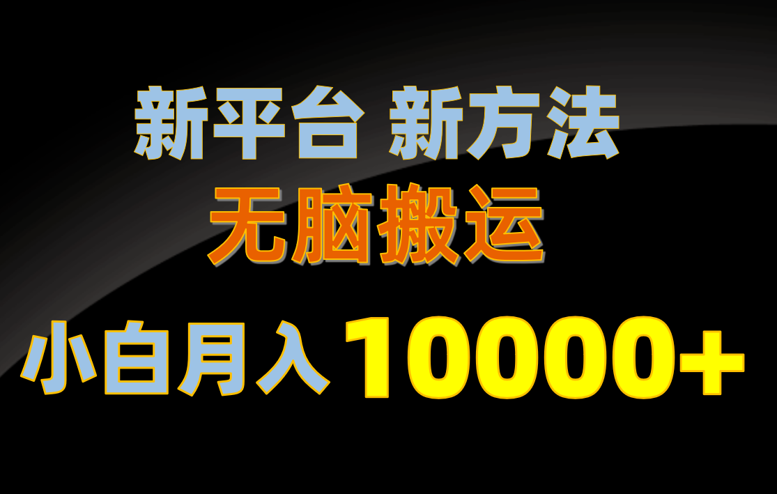 新平台新方法，无脑搬运，月赚10000+，小白轻松上手不动脑_无忧资源社|无忧资源社