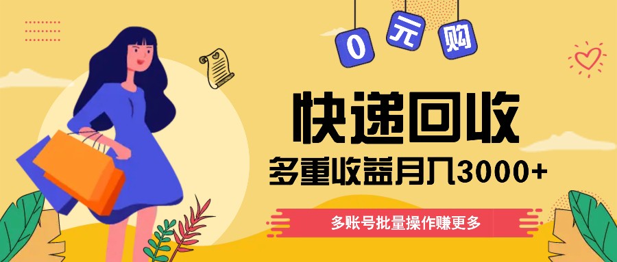 快递回收多重收益玩法，多账号批量操作，新手小白也能搬砖月入3000+！|无忧资源社