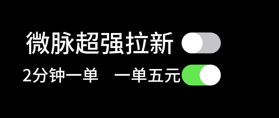 （11580期）微脉超强拉新， 两分钟1单， 一单利润5块，适合小白|无忧资源社