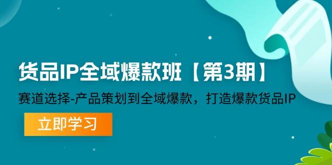 （12078期）货品-IP全域爆款班【第3期】赛道选择-产品策划到全域爆款，打造爆款货品IP|无忧资源社