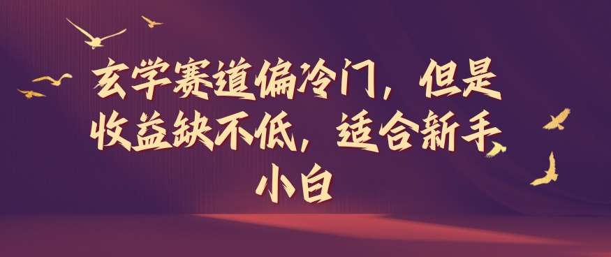玄学赛道偏冷门，但是收益缺不低，适合新手小白【揭秘】|无忧资源社