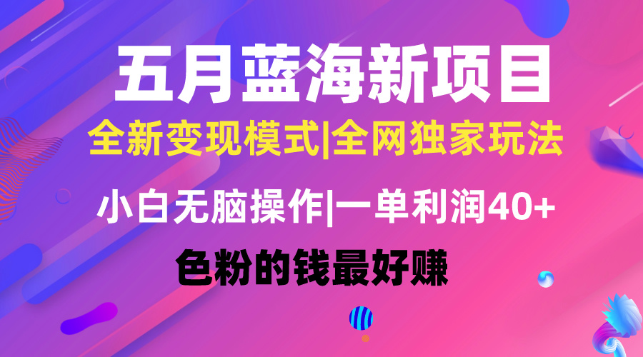 五月蓝海项目全新玩法，小白无脑操作，一天几分钟，矩阵操作，月入4万+_无忧资源社|无忧资源社