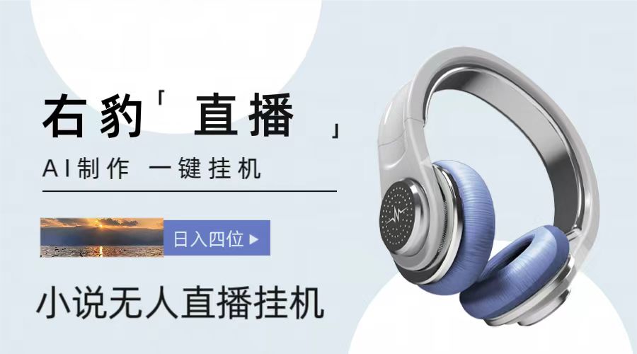 右豹小说无人直播挂机吸金项目，简单易行收益稳定， 月入1000+_无忧资源社|无忧资源社