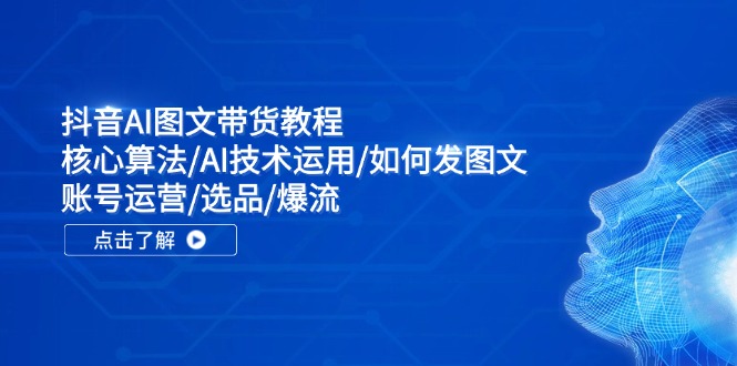 （11958期）抖音AI图文带货教程：核心算法/AI技术运用/如何发图文/账号运营/选品/爆流|无忧资源社