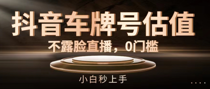 抖音车牌号估值,不露脸直播,0门槛,小白秒上手 抖音车牌号估值,不露脸直播,0门槛,小白秒上手