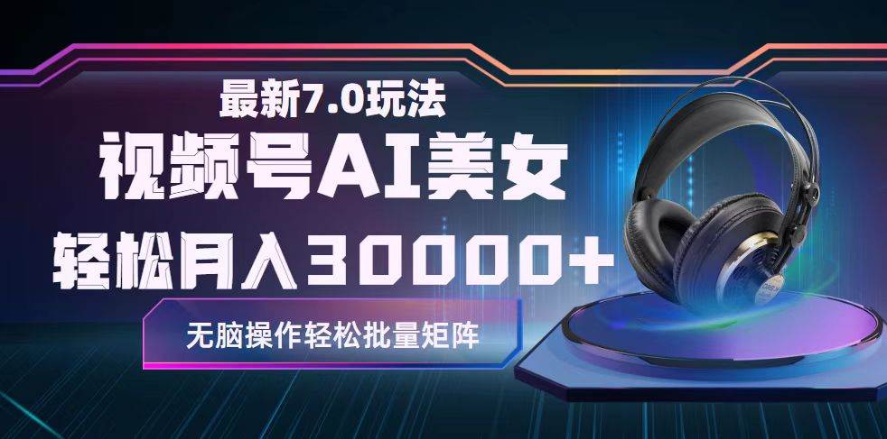 （12314期）视频号7.0最新玩法AI美女跳舞，轻松月入30000+|无忧资源社
