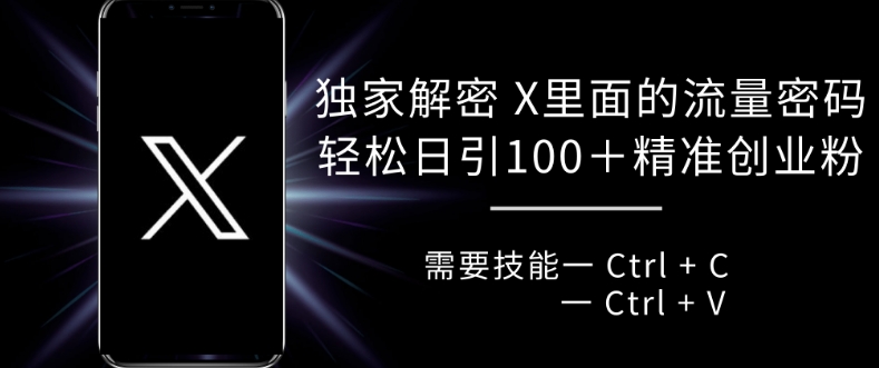 独家解密 X 里面的流量密码，复制粘贴轻松日引100+|无忧资源社