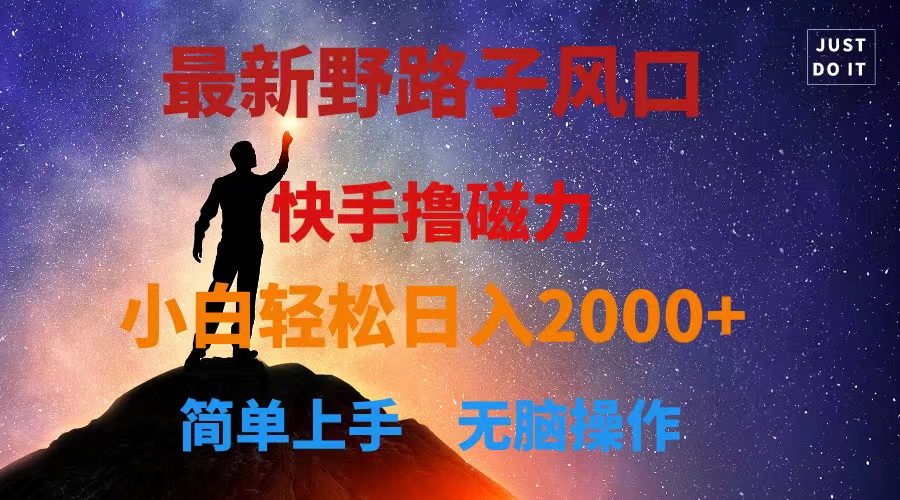 最新风口！快手撸磁力，野路子，小白无脑操作日入2000+_无忧资源社|无忧资源社