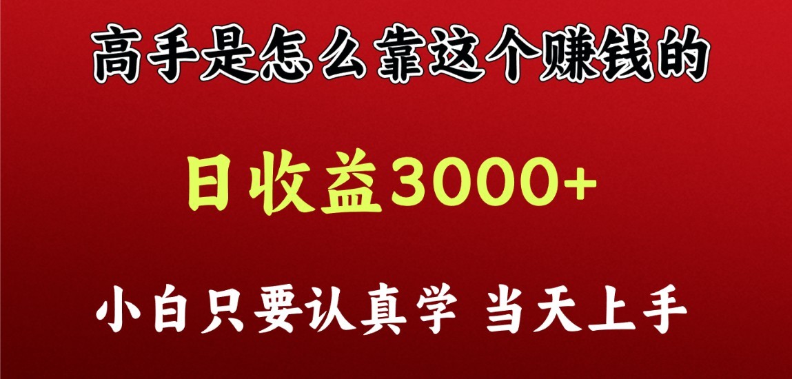 看高手是怎么赚钱的，一天收益至少3000+以上，小白当天上手_无忧资源社|无忧资源社