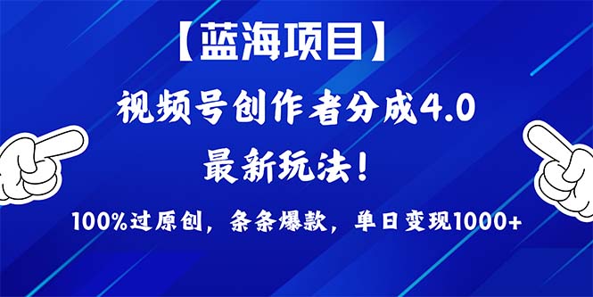 2024蓝海项目视频号，最新方法， 100%过原创，条条爆款，单日变现1K+，…_无忧资源社|无忧资源社