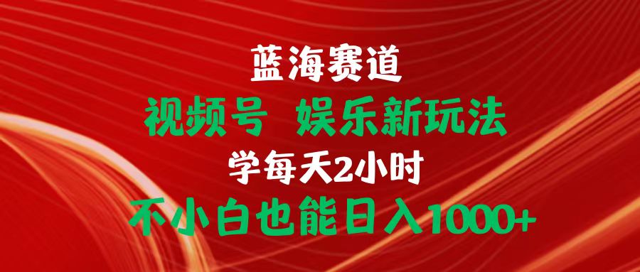 蓝海赛道视频号 娱乐新玩法每天2小时小白也能日入1000+|无忧资源社