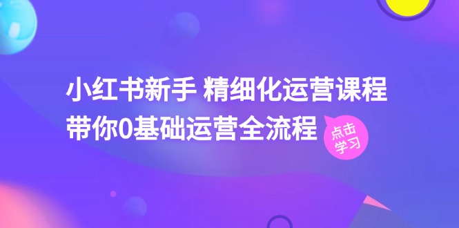 小红书新手 精细化运营课程，带你0基础运营全流程（41节视频课）|无忧资源社