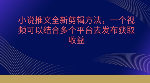 小说推文全新剪辑方法，一个视频可以结合多个平台去发布获取_无忧资源社|无忧资源社