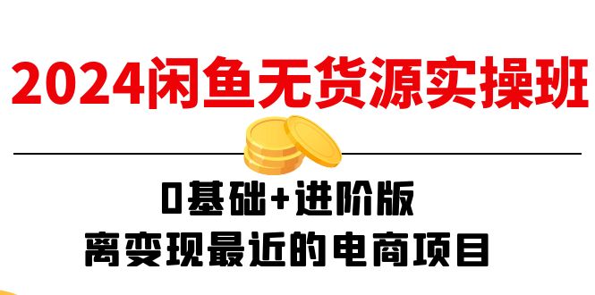2024闲鱼无货源实操班：0基础+进阶版，离变现最近的电商项目（15节）|无忧资源社