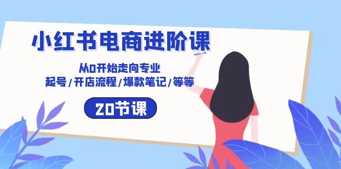 小红书电商进阶课：从0开始走向专业 起号/开店流程/爆款笔记/等等（20节）_无忧资源社|无忧资源社