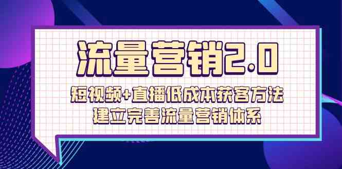 流量营销2.0：短视频+直播低成本获客方法，建立完善流量营销体系_无忧资源社|无忧资源社