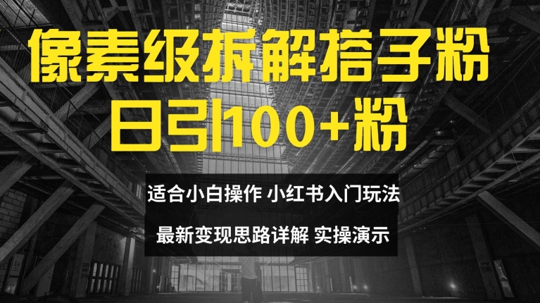 像素级拆解搭子粉，日引100+，小白看完可上手，最新变现思路详解|无忧资源社