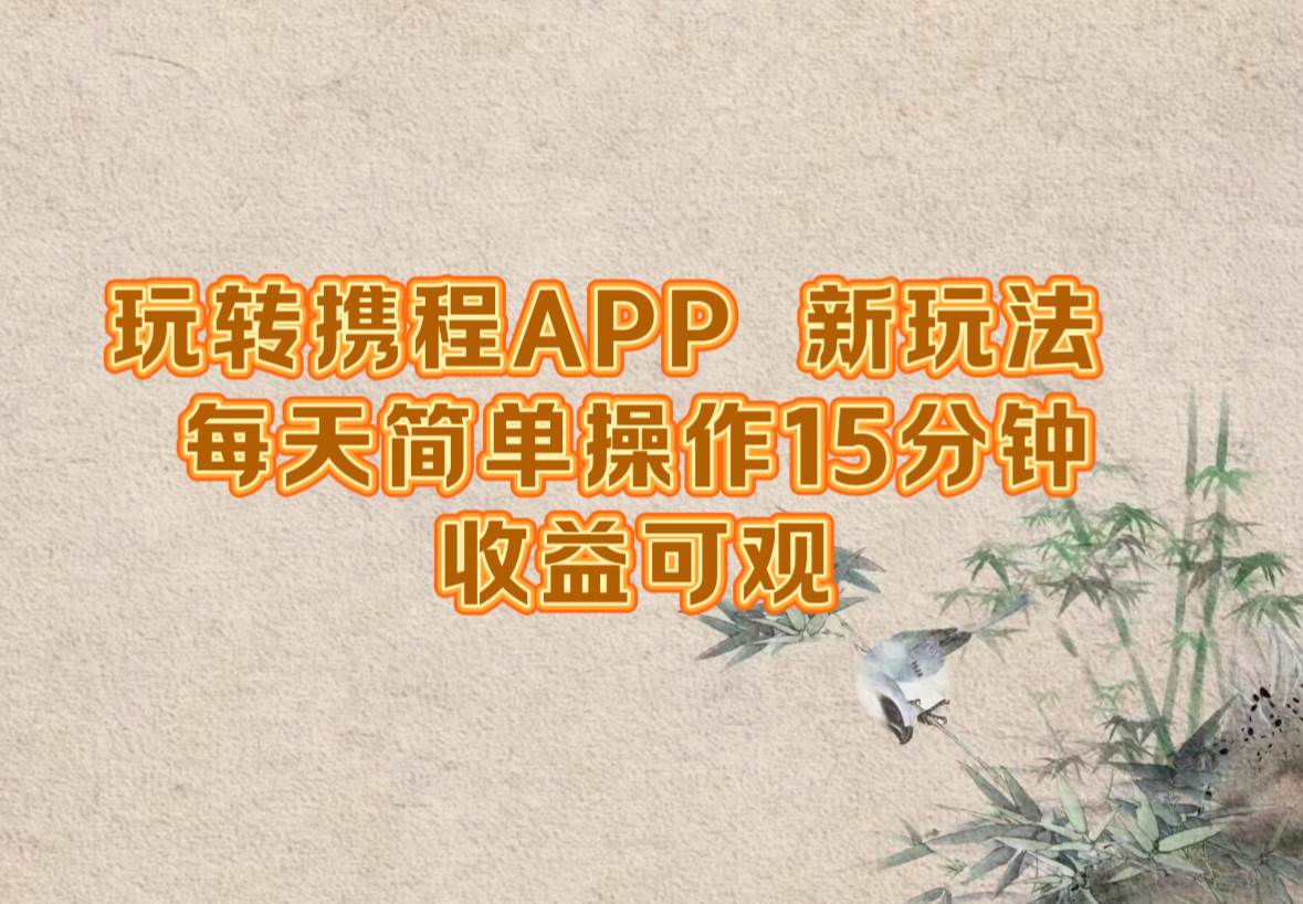 （12705期）玩转携程APP，新玩法，每天简单操作15分钟，收益可观|无忧资源社