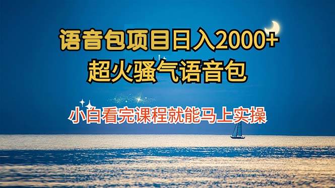（12734期）语音包项目 日入2000+ 超火骚气语音包小白看完课程就能马上实操|无忧资源社