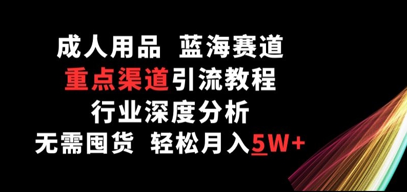 成人用品，蓝海赛道，重点渠道引流教程，行业深度分析，无需囤货，轻松月入5W+_无忧资源社|无忧资源社