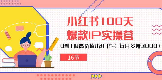 小红书100天-爆款IP实操营，0到1做高价值小红书号 每月多赚3000+（16节）_无忧资源社|无忧资源社