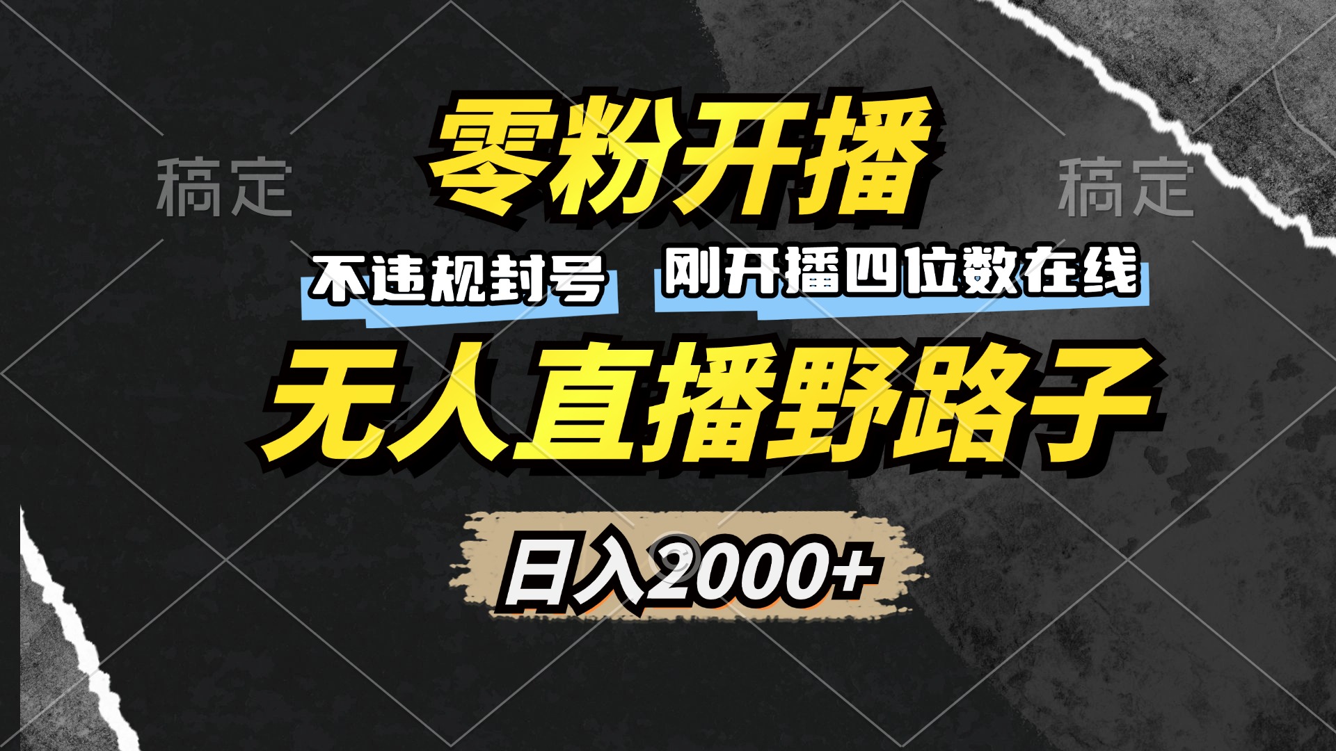 （13292期）零粉开播，无人直播野路子，日入2000+，不违规封号，躺赚收益！|无忧资源社